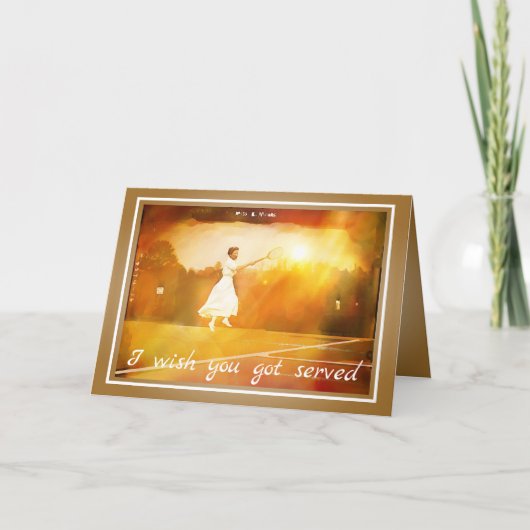 Vintages Tennistrick-Foto Karte (Vorderseite)