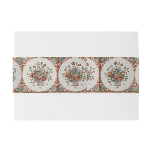 Vintages Terracotta Tiles-Muster Einladungsbanderole (Rückseitenbeispiel)