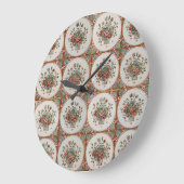 Vintages Terracotta Tiles-Muster Große Wanduhr (Winkel)