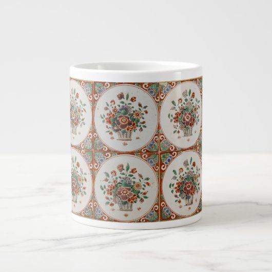 Vintages Terracotta Tiles-Muster Jumbo-Tasse (Vorderseite)