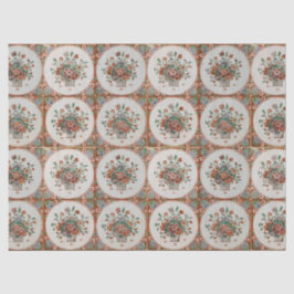 Vintages Terracotta Tiles-Muster Seidenpapier