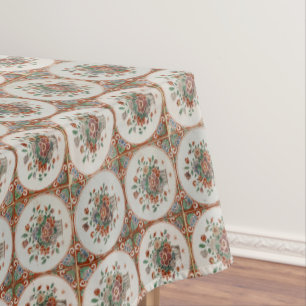 Vintages Terracotta Tiles-Muster Tischdecke