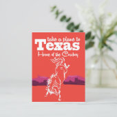 Vintages Texas Alternative Red Travel Poster Postkarte (Stehend Vorderseite)