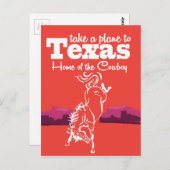 Vintages Texas Alternative Red Travel Poster Postkarte (Vorne/Hinten)