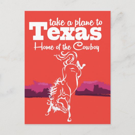 Vintages Texas Alternative Red Travel Poster Postkarte (Vorderseite)