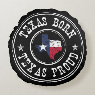 Vintages Texas geboren - Texas stolz Rundes Kissen