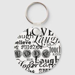 Vintages Text-Leben-Ratekleid und -geschenke Schlüsselanhänger