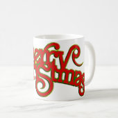 Vintages Textdesign: Frohe Weihnachten Kaffeetasse (VorderseiteRechts)