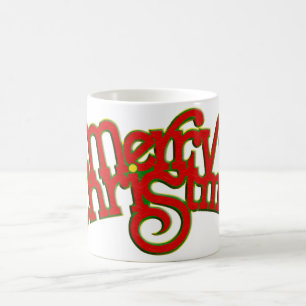 Vintages Textdesign: Frohe Weihnachten Kaffeetasse