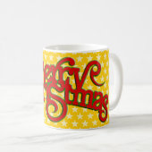 Vintages Textdesign: Frohe Weihnachten Kaffeetasse (VorderseiteRechts)