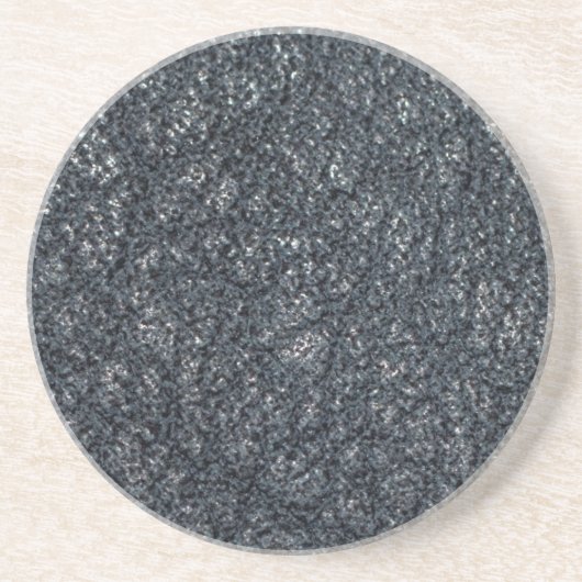 Vintages texturiertes Schwarzleder Untersetzer (Vorne)