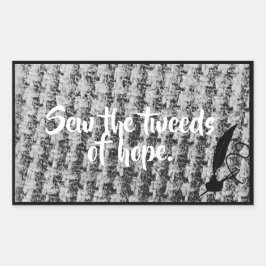 Vintages Texturmotiv Tweed Hintergrund Rechteckiger Aufkleber