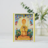 Vintages Thailand Buddha Statue Travel Postkarte (Stehend Vorderseite)