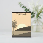 Vintages Thailand Tropical Beach Travel Postkarte (Stehend Vorderseite)