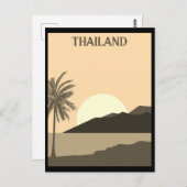 Vintages Thailand Tropical Beach Travel Postkarte (Vorne/Hinten)