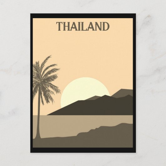 Vintages Thailand Tropical Beach Travel Postkarte (Vorderseite)