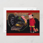 Vintages Thankgiving Feiertagspostkarte (Vorne/Hinten)
