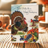 Vintages Thanksgiving in der Türkei Feiertagskarte