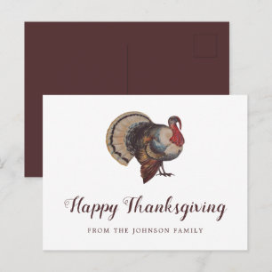 Vintages Thanksgiving in der Türkei Postkarte