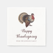 Vintages Thanksgiving in der Türkei Serviette (Vorderseite)