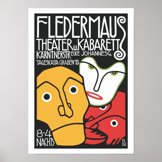 Vintages Theater und Cabaret Poster (Vorne)