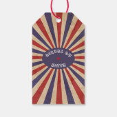 Vintages Thema Circus Baby Dusche Red Carnival Geschenkanhänger (Rückseite)