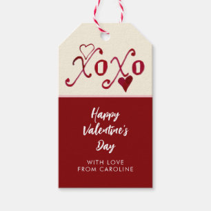Vintages Thema Valentine XXOO Hand Lettered Geschenkanhänger