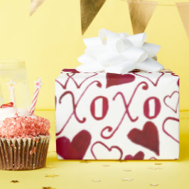 Vintages Thema Valentine XXOO Rote Tintenkalligrap Geschenkpapier