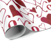 Vintages Thema Valentine XXOO Rote Tintenkalligrap Geschenkpapier (Rolleneckpunkt)