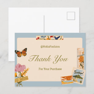 Vintages Thema Vielen Dank Postcard Postkarte