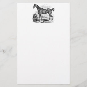 Vintages Thoroughbred-Pferdereiterpersonalisiertes Briefpapier