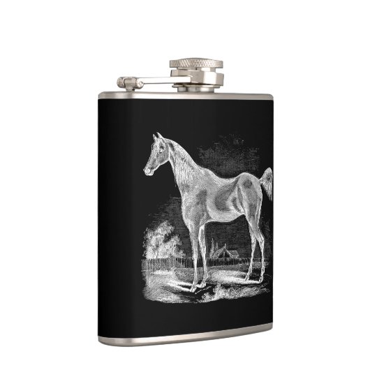 Vintages Thoroughbred-Pferdereiterpersonalisiertes Flachmann (Rechts)