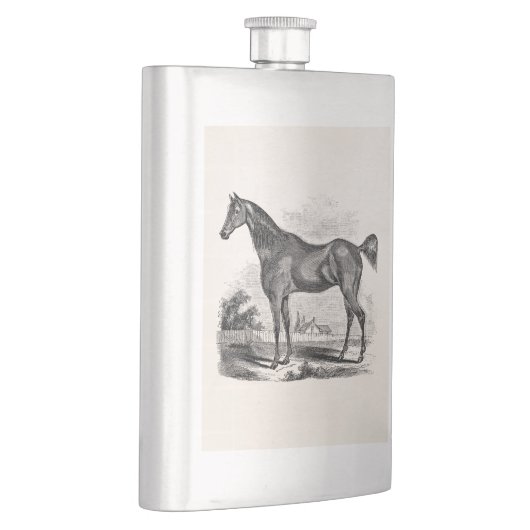 Vintages Thoroughbred-Pferdereiterpersonalisiertes Flachmann (Rechts)