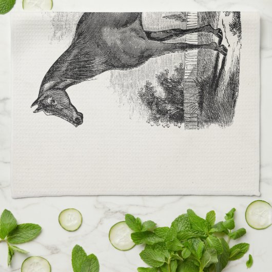 Vintages Thoroughbred-Pferdereiterpersonalisiertes Küchentuch (Gefaltet)