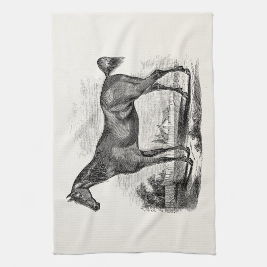 Vintages Thoroughbred-Pferdereiterpersonalisiertes Küchentuch (Vertikal)