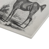 Vintages Thoroughbred-Pferdereiterpersonalisiertes Schneidebrett (Ecke)