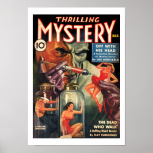 Vintages Thrilling Mystery Mad Scientip Ficti Poster