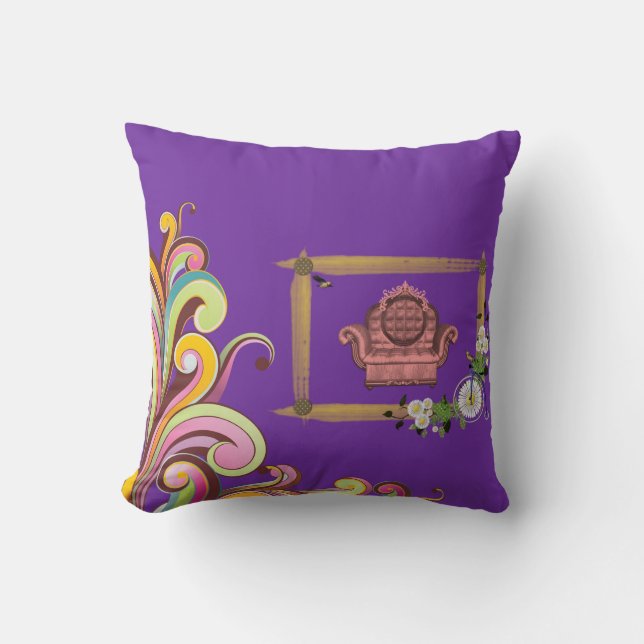 Vintages Throw Kissen (Vorderseite)