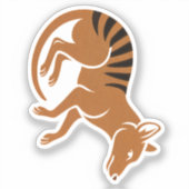 Vintages Thylacine Typografy-Design Aufkleber (Vorderseite)