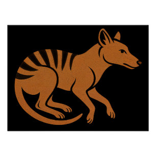 Vintages Thylacine Typografy-Design Poster
