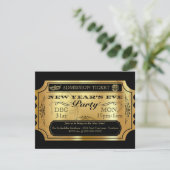 Vintages Ticket Neujahrsfest - Party Einladungen (Stehend Vorderseite)