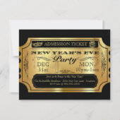 Vintages Ticket Neujahrsfest - Party Einladungen (Vorderseite)