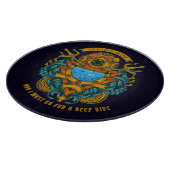 Vintages Tiefsee- und Tauchergrafik Schneidebrett (Ecke)