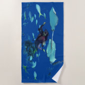 Vintages Tiefseetauchen Strandtuch (Vorderseite)