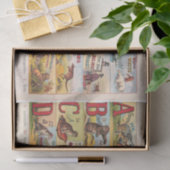 Vintages Tier Alphabet Illustriertes Buch Seidenpapier (Geschenk)