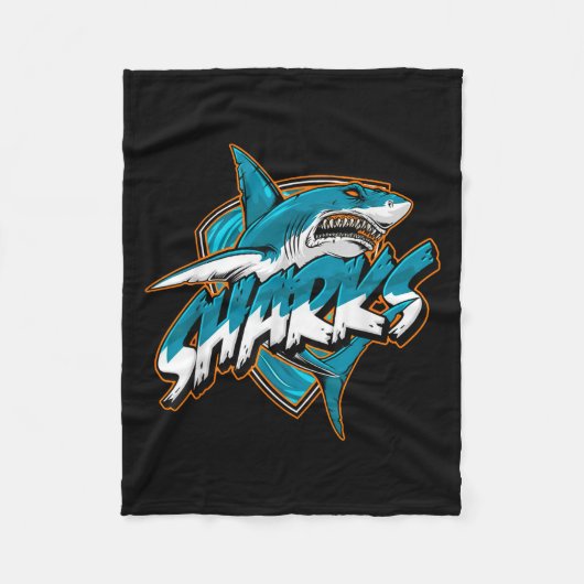 Vintages Tier Funny Shark Retro Niedlich Meme Fleecedecke (Vorderseite)