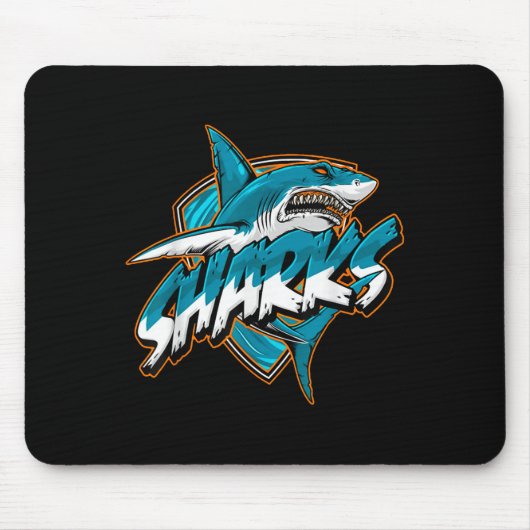 Vintages Tier Funny Shark Retro Niedlich Meme Mousepad (Vorne)