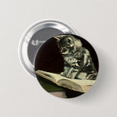 Vintages Tier, Niedliche Viktorianische Kätzchen L Button (Vorne & Hinten)