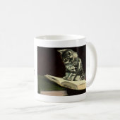 Vintages Tier, Niedliche Viktorianische Kätzchen L Kaffeetasse (VorderseiteRechts)