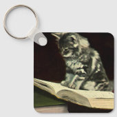 Vintages Tier, Niedliche Viktorianische Kätzchen L Schlüsselanhänger (Vorderseite)